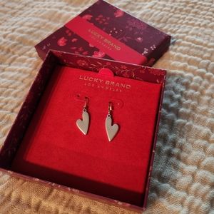 Lucky Brand Silver Heart Earrings